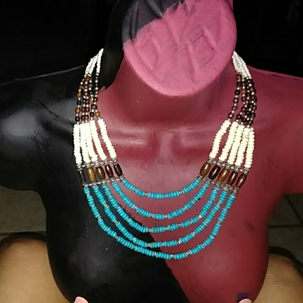 Turquoise & Bone Necklace - Picture 3 of 5